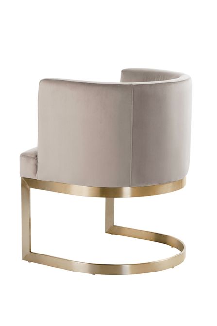 Lasco Dining Chair - Taupe - Brushed Brass Base-view3