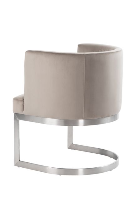 Lasco Chaise de salle à manger - Taupe -Base en acier inoxydable brossé - Image #0