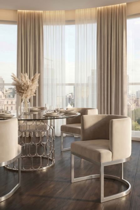 Lasco - Silla de comedor - Taupe - Base de acero inoxidable cepillado-view3