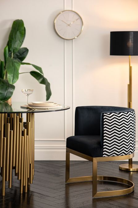 Zig-Zag Matstol – Underrede i Borstad Mässing-view2