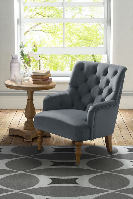 Laterna Lounge-Sessel mit Knopfheftung - Grau - Bild #0