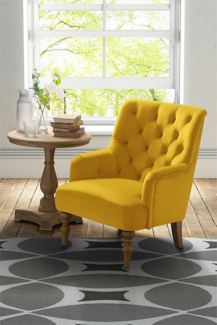Laterna Lounge-Sessel mit Knopfheftung - Gelb - Bild #0