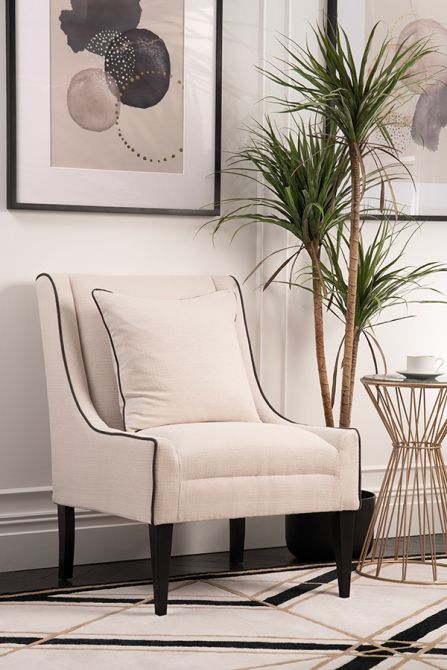 Lauren Sillón - Calico con ribete Negro-view1