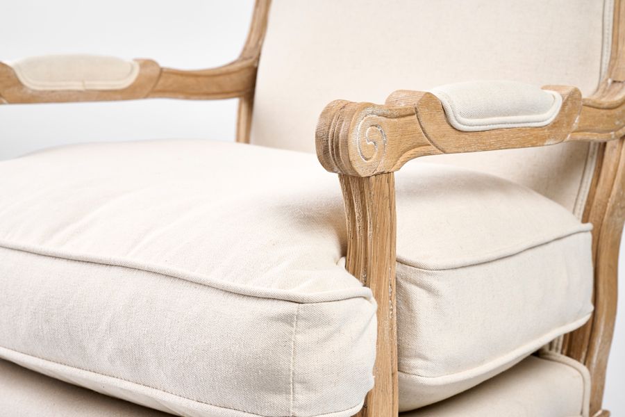 Le Brun Limed Oak French Armchair-view3