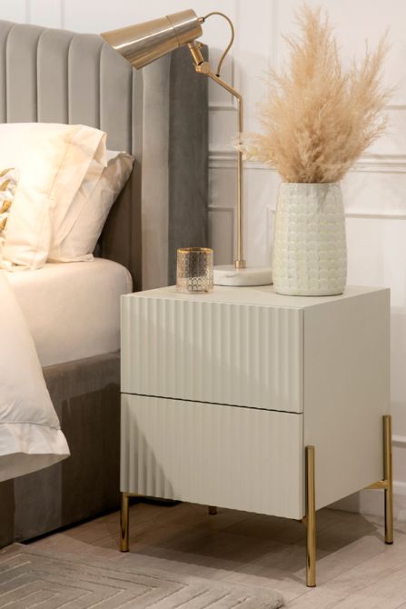 Lexington Pebble Grey Bedside Table-view2