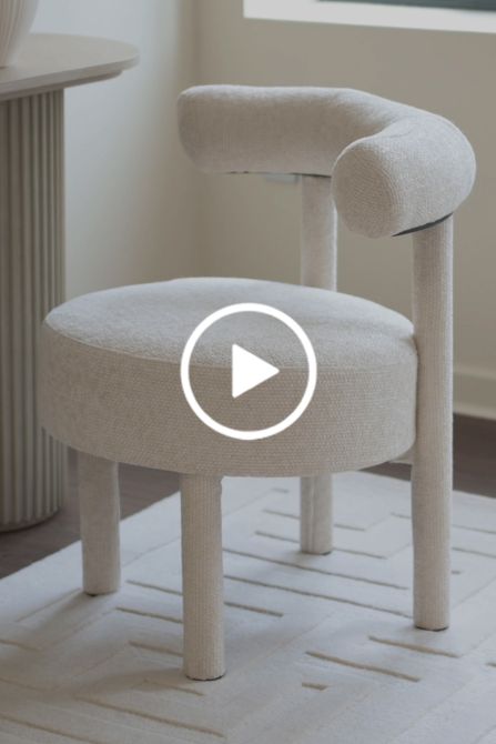 Lica Accent Chair Ivory Chenille -view4