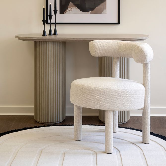 Lica Accent Chair Ivory Chenille -view2