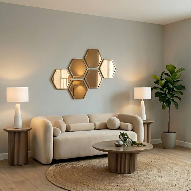 Alveare Wandspiegel - Messing-view2