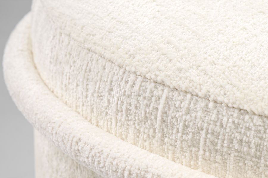 Tubio Fotpall - Ivory Chenille-view3