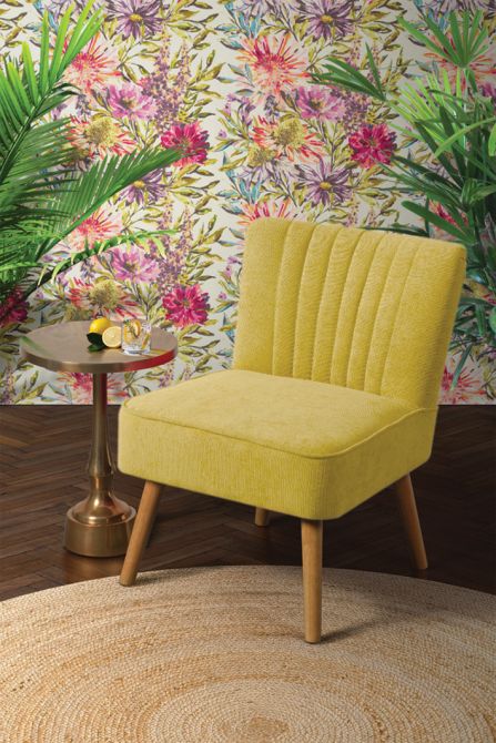 LOLA OYSTER MUSTARD YELLOW Retro Chair - Image #0