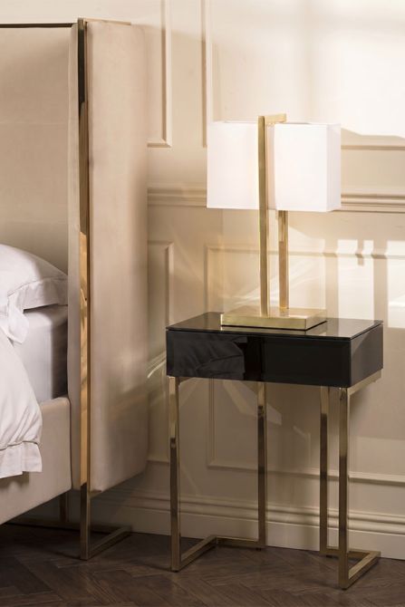 Lorenzo Tavolino/Comodino in Vetro nero-view2