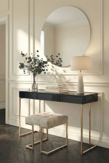 Lorenzo Console en verre noir trempé-view1