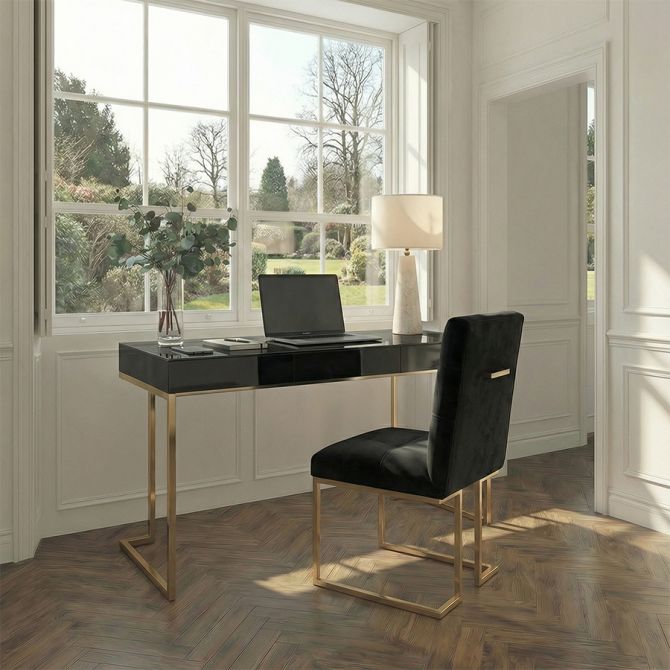 Lorenzo Bureau van Zwart Glas-view2