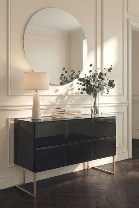 Lorenzo commode en verre trempé noir-view2