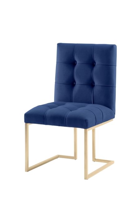 Chaise de salle à manger Lorenzo - Bleu Marine - Image #0