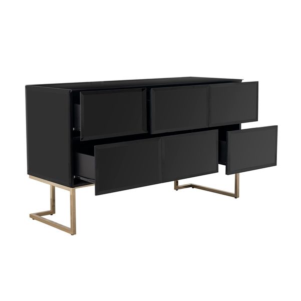 Lorenzo Comò/Cassettiera in Vetro nero-view2