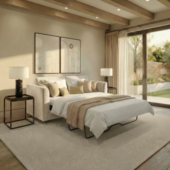 Louanna Sofa Bed - Chalk-view3