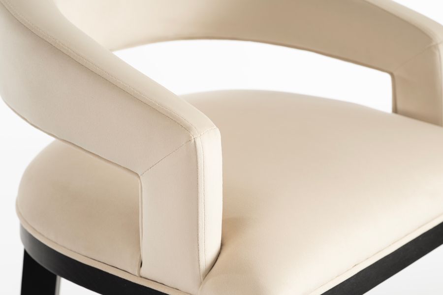 Madison Dining Chair - Chalk - Black frame-view4