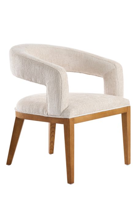 Ophelia Chestnut Circular Dining Table and 4 Madison Light Taupe Dining Chairs-view3