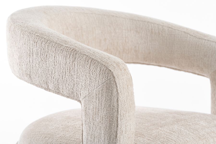 Ophelia Chestnut Circular Dining Table and 4 Madison Light Taupe Dining Chairs-view4