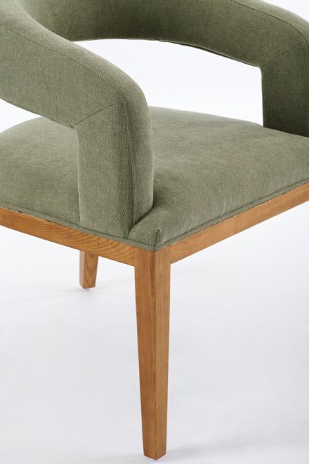 Sia 6-8 Seat Chestnut Dining Table and 6 Madison Sage Green Chairs-view6