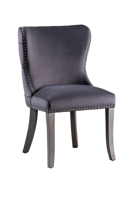 Margonia Dining Chair - Storm Grey with Pewter Legs - Image #0