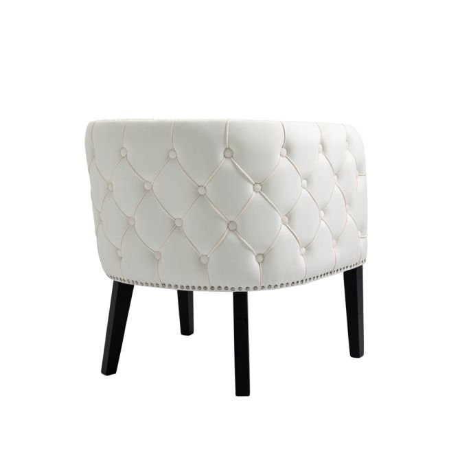 Margonia Chaise, piétement noir - Blanc sable -view4