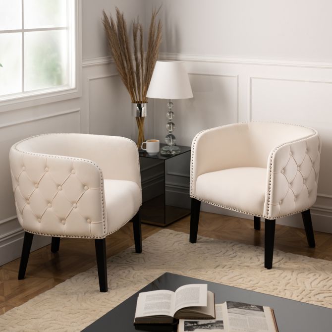 Margonia Chaise, piétement noir - Blanc sable -view2