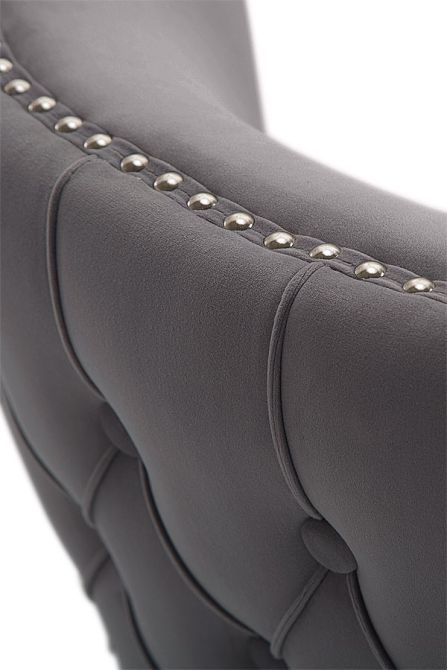 Margonia Chaise de salle à manger, piétement noir - Gris fumé -view4