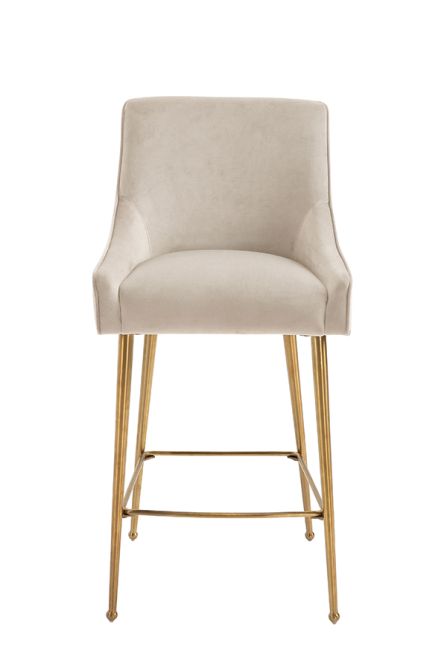 Mason Tabouret de bar, piétement or brossé - Craie-view4