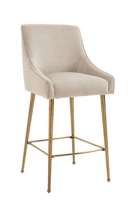 Mason Tabouret de bar, piétement or brossé - Craie-view2