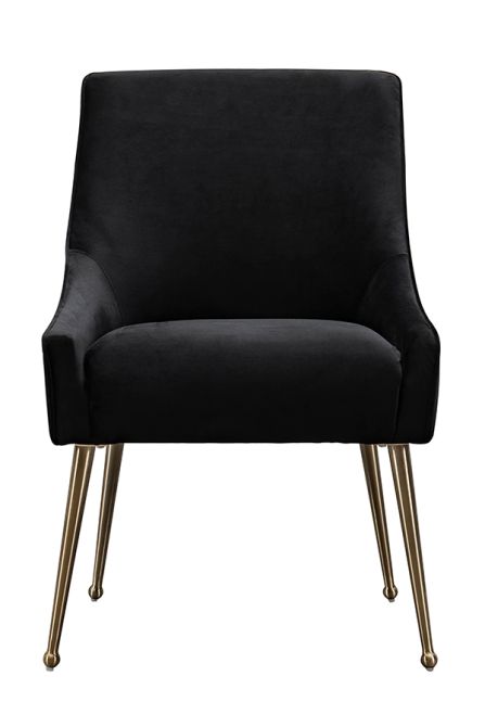 Mason Dining Chair Black - Brushed Gold Legs - Image #0