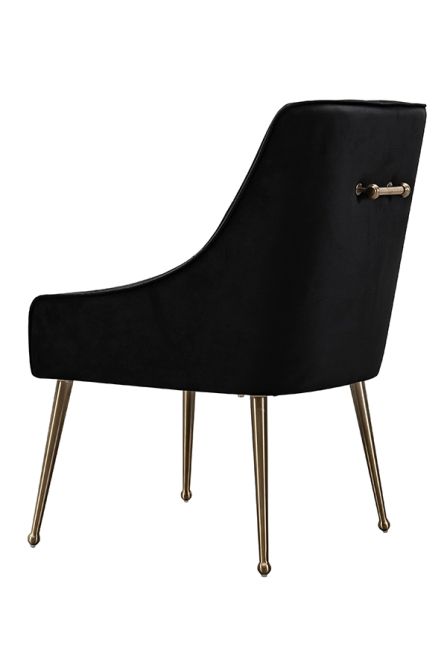 Mason Dining Chair Black - Brushed Gold Legs - Image #0