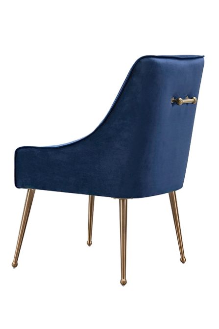 Navy blue and clearance gold dining chairs