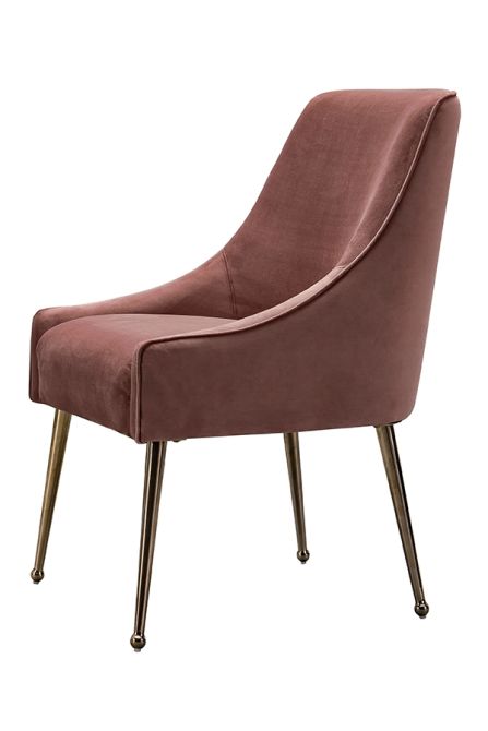 Mason Dining Chair Blush Pink - Brushed Gold Legs - Image #0