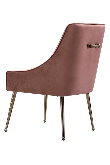 Chaise de salle à manger Mason rose - piétement or brossé - Image #0