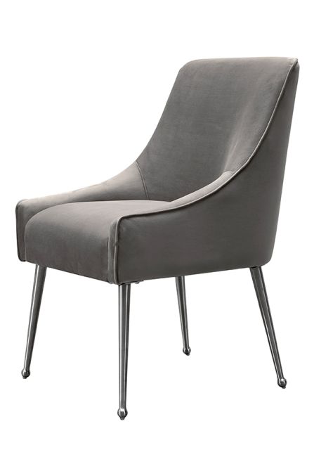 Mason Dining Chair Dove Grey - Shiny Silver Legs - Image #0