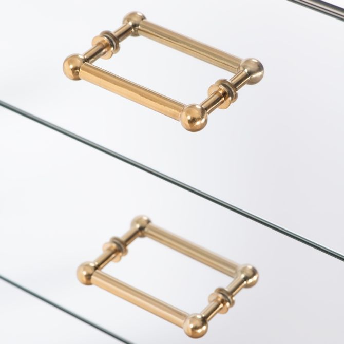 Mason Mirrored Chest of Drawers – Brushed Gold Legs - Image #0