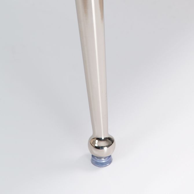 Mason Kommode aus Weißglas -glänzende silberne Beine - Bild #0
