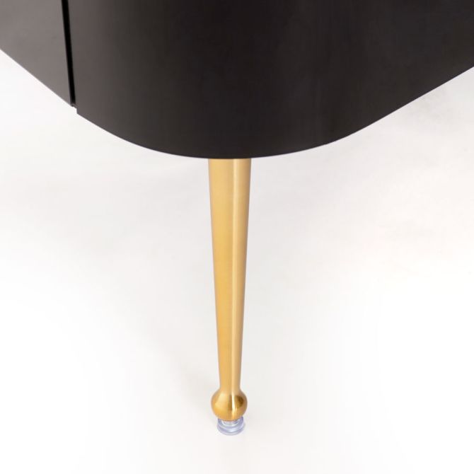 Mason Couchtisch Schwarzglas – Beine Gebürstetes Gold-view4