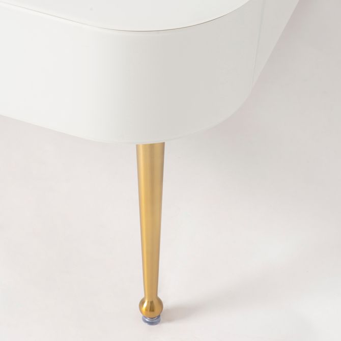 Table basse en verre blanc Mason - Pieds en or brossé - Image #0
