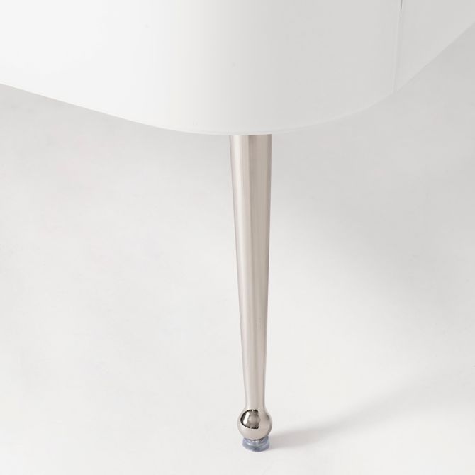 Table basse en verre blanc Mason – pieds argent brillant - Image #0