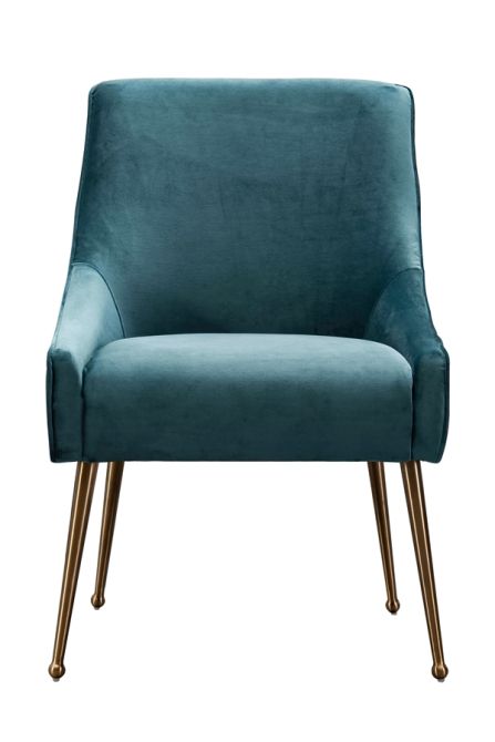 Mason Dining Chair Peacock - Brushed Gold Legs-view4