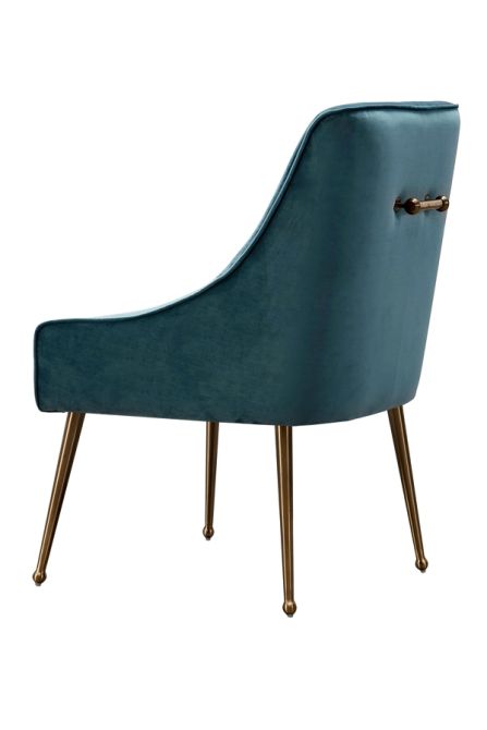 Mason Dining Chair Peacock - Brushed Gold Legs - Image #0