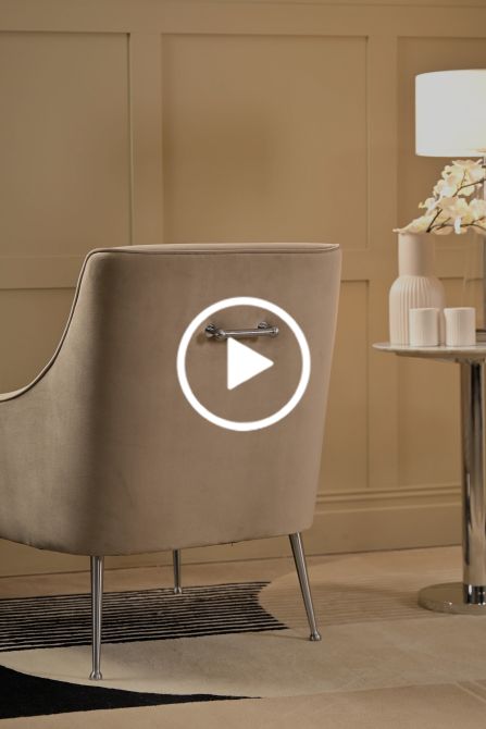 Mason Fateuil, piétement argent - Taupe-view3