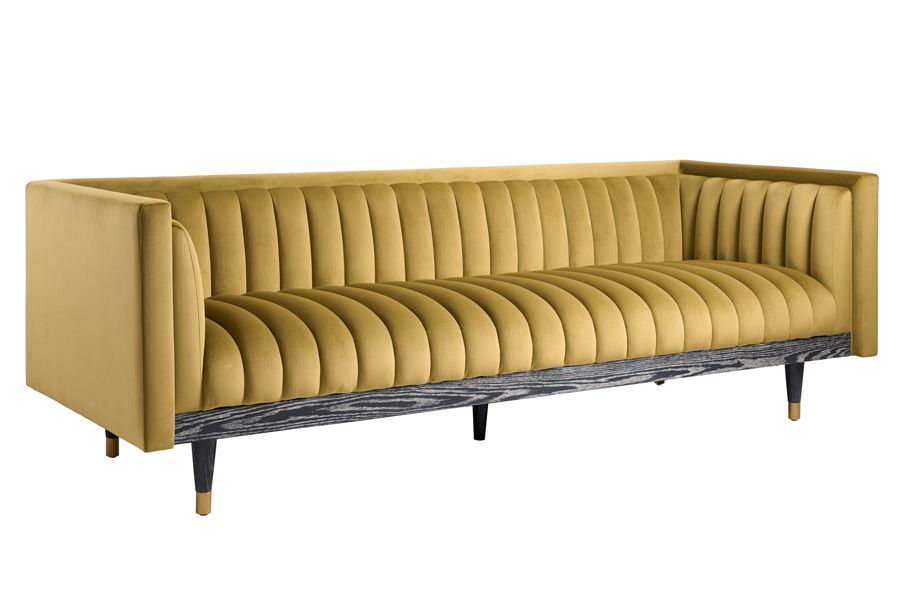 Metz Three Seater Sofa - Olive-view2