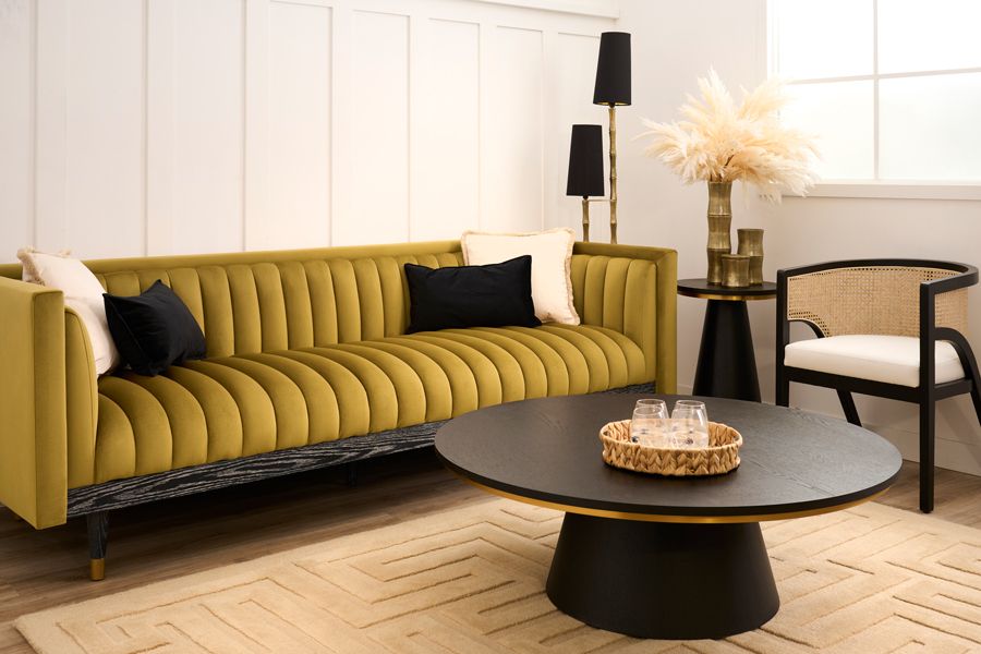 Metz Three Seater Sofa - Olive-view5