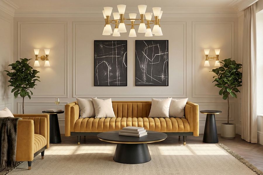 Metz Three Seater Sofa - Camel-view2