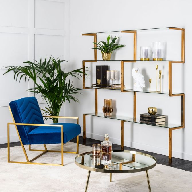 Miko - Unidad doble de estantes latón-view3