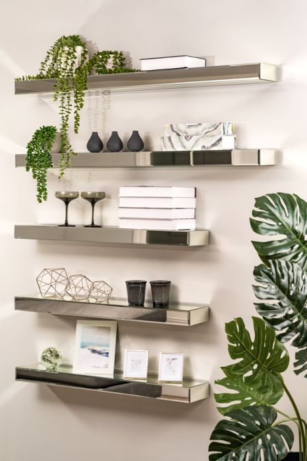 Zwevende Wandplank van Spiegelglas 90 cm-view3